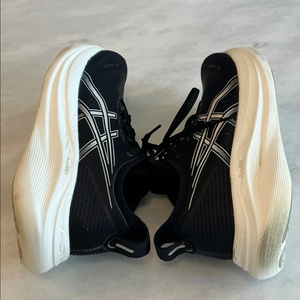 Asics Gel Nimbus 27 1011B958 Black White Running Shoes Men's 11 - Picture 6 of 10